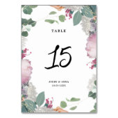 Bloemen bruiloft thema kaart (Achterkant)