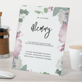 Bloemen bruiloft thema reclamebord met voetstuk