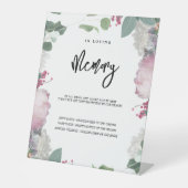 Bloemen bruiloft thema reclamebord met voetstuk (Voorkant)