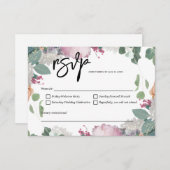 Bloemen bruiloft thema RSVP kaartje (Voorkant / Achterkant)