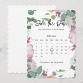 Bloemen bruiloft thema save the date (Voorkant / Achterkant)