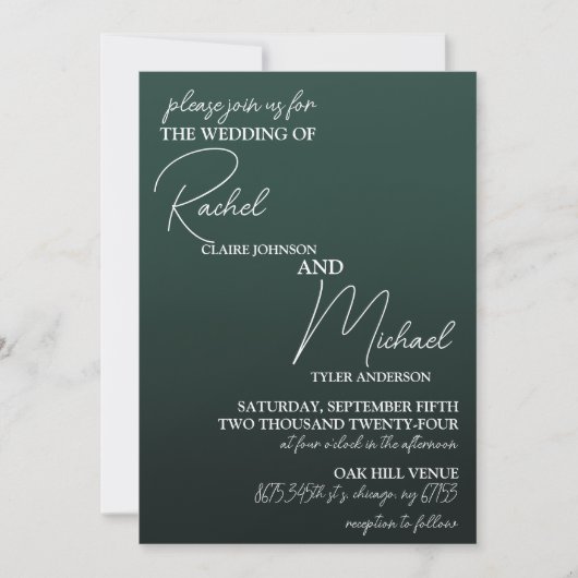 Bloemen bruiloft uitnodigen kaart (Voorkant)