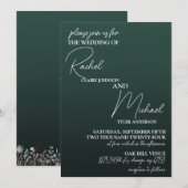 Bloemen bruiloft uitnodigen kaart (Voorkant / Achterkant)