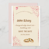 bloemen bruiloft uitnodiging (Voorkant / Achterkant)