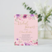 Bloemen Bruiloft Uitnodiging (Staand voorkant)