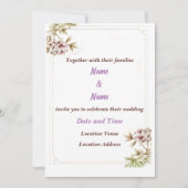 Bloemen  bruiloft uitnodiging (Voorkant)