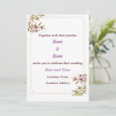 Bloemen  bruiloft uitnodiging (Staand voorkant)