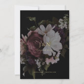 Bloemen bruiloft uitnodiging, donker humeurig brui kaart (Achterkant)
