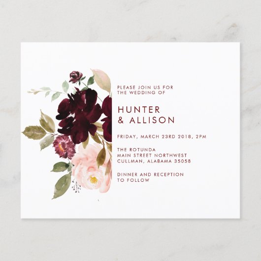 Bloemen Bruiloft Uitnodiging Flyer (Voorkant)