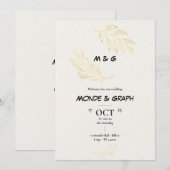 Bloemen bruiloft uitnodiging kunst (Voorkant / Achterkant)