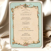  Bloemen bruiloft uitnodiging met Mint Accent