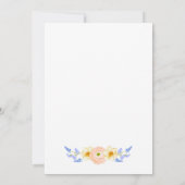 Bloemen bruiloft uitnodiging met pastel bloemen (Achterkant)