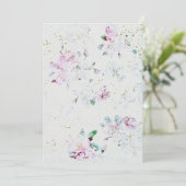 Bloemen bruiloft uitnodiging op Waterverf papier T (Staand voorkant)