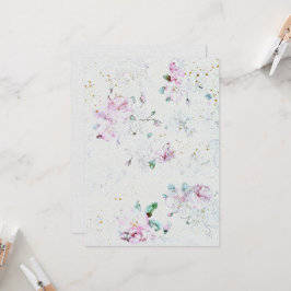 Bloemen bruiloft uitnodiging op Waterverf papier T