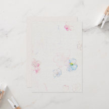 Bloemen bruiloft uitnodiging op Waterverf papier T