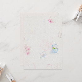 Bloemen bruiloft uitnodiging op Waterverf papier T