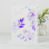 Bloemen bruiloft uitnodiging op Waterverf papier T (Staand voorkant)