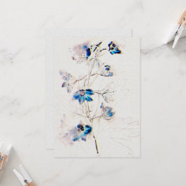 Bloemen bruiloft uitnodiging op Waterverf papier T