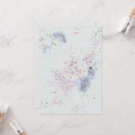 Bloemen bruiloft uitnodiging op Waterverf papier T