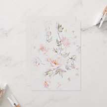 Bloemen bruiloft uitnodiging op Waterverf papier T