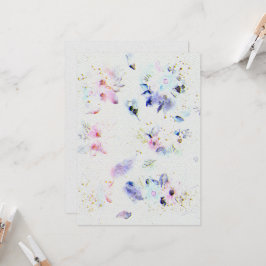 Bloemen bruiloft uitnodiging op Waterverf papier T