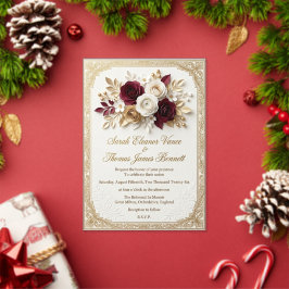 Bloemen Bruiloft Uitnodiging Template | Rustieke B