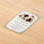 Bloemen Bruiloft Uitnodiging Template | Rustieke B (Laagn)