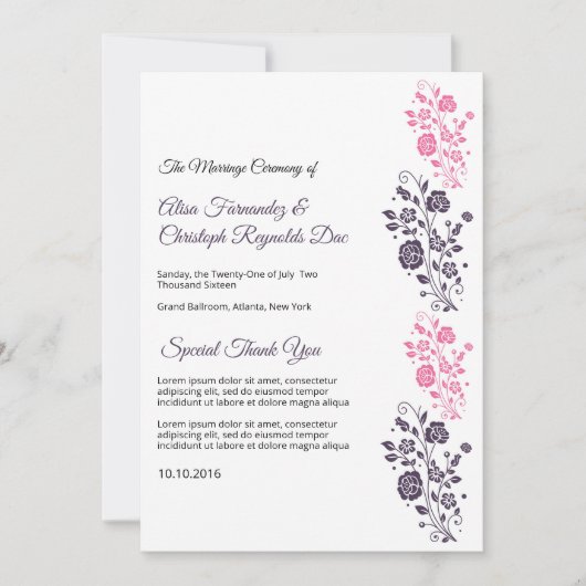 Bloemen Bruiloft Ventilator Programma Sjabloon (Voorkant)