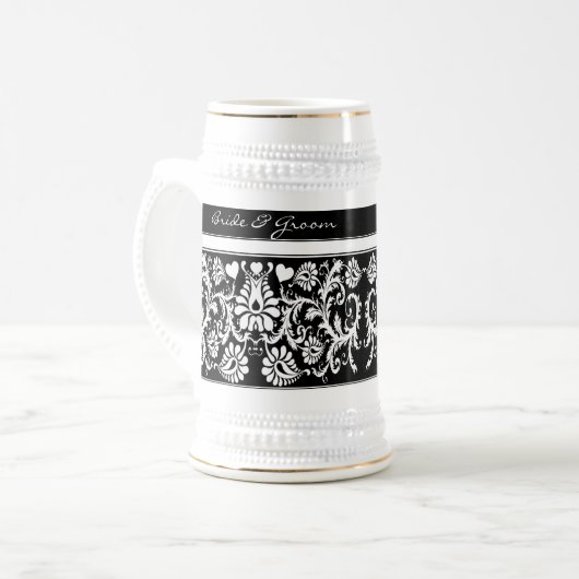  Bloemen Bruiloft Veranderen in elke kleur Bierpul (Voorkant links)