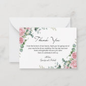 Bloemen bruiloft vervaagde foto budget Dank u Notitiekaartje (Achterkant)