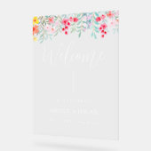 Bloemen bruiloft Welkom acryl teken Acryl Bord (Hoek)
