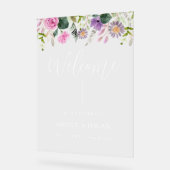Bloemen bruiloft Welkom acryl teken Acryl Bord (Hoek)