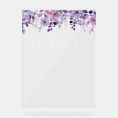 Bloemen bruiloft Welkom acryl teken Acryl Bord (Voorkant)
