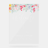 Bloemen bruiloft Welkom acryl teken Bord (Voorkant)