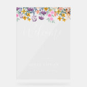 Bloemen bruiloft Welkom acryl teken Bord (Voorkant)