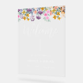 Bloemen bruiloft Welkom acryl teken Bord (Hoek)