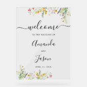 Bloemen bruiloft welkom acryl teken bord (Voorkant)