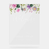 Bloemen bruiloft Welkom acryl teken Bord (Voorkant)