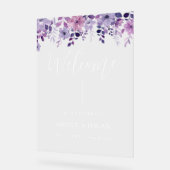 Bloemen bruiloft Welkom acryl teken Bord (Hoek)