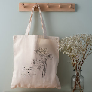 Bloemen Bruiloft Welkomsttas, Bestemmingstotaal Ta Tote Bag