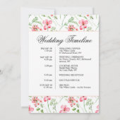 Bloemen Bruiloft Welkomsttas Brief & Tijdschema Ka Kaart (Achterkant)