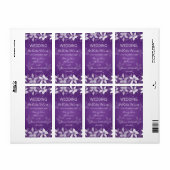 Bloemen Bruiloft Wijn Label Exotische Blooms Paars (Full Sheet)