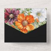Bloemen bruiloft wilde bloemen kosmos daisy elegan all in one uitnodiging (Achterkant)