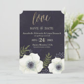 Bloemen Bruiloft Zomer Nacht Save the Date Kaart (Staand voorkant)