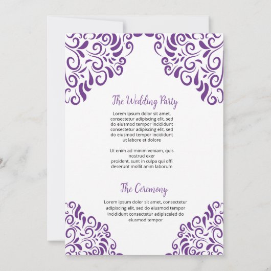 Bloemen Bruiloftsfan Programma Sjabloon (Achterkant)