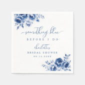 Bloemen Bruiloftsfeest Blauw Servet (Voorkant)