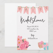 BLOEMEN BRUILOFTSFEest UITNODIGING (Voorkant / Achterkant)