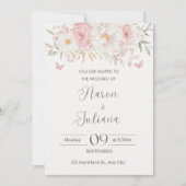 Bloemen bruiloftsinvitaties kaart (Voorkant)