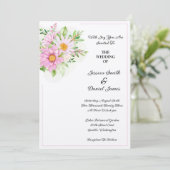Bloemen Bruiloftsinvitation Kaart (Staand voorkant)