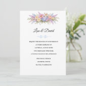 Bloemen Bruiloftsinvitation Kaart (Staand voorkant)